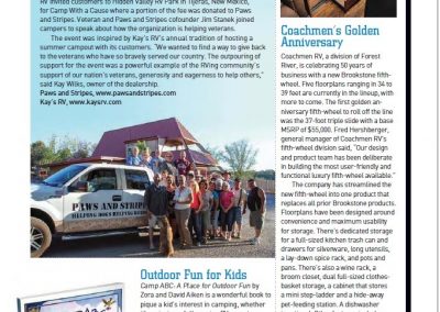 Article - RV Dealer Helps Paws and Stripes